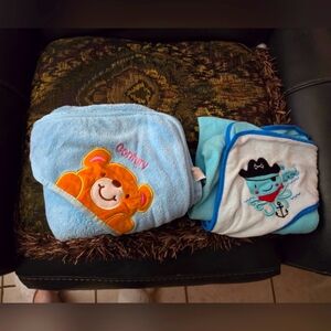 Blue Bear and Pirate Hooded Towels for Kids